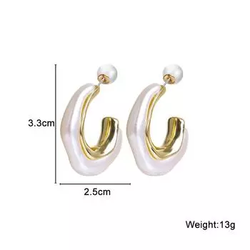 Неправильная геометрия инопланетян, искусственный жемчуг C-типа, серьги-подвески для женщин, бижутерия, свадебная вечеринка, большой подарок Brincos