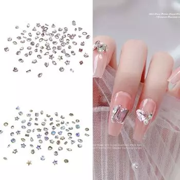 Неправильные формы ногтей Стразы Ювелирные изделия Стеклянные кристаллы Алмазные украшения Маникюр 3D Подвески для ногтей Украшения Аксессуары 6