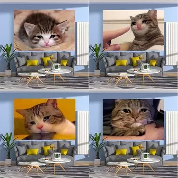 Неправильный котенок висячая ткань спальня гостиная гобелен украшение стены дома гобелен 100x75cm