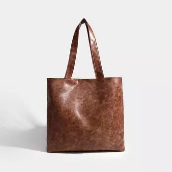 Непринужденный стиль ретро сумка-тоут для женщин, летняя сумка на одно плечо подмышкой, Niche большая вместительная сумка на одно плечо для поездок на работу коричневый