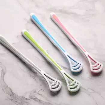 Неприятный запах изо рта Очистка полости рта Средства гигиены полости рта Очиститель языка Зубная щетка Щетка для языка Скребок для языка зелёный