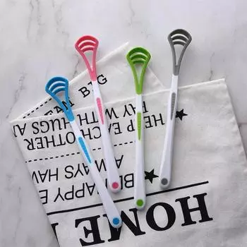 Неприятный запах изо рта Средства для гигиены полости рта Чистка полости рта Зубная щетка Щетка для языка Скребок для языка Очиститель языка зелёный