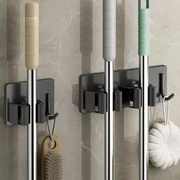 Непробивной самоклеящийся кронштейн для подвешивания, зажим для швабры, стойка для хранения из нержавеющей стали, настенный крючок для ванной комнаты без гвоздей