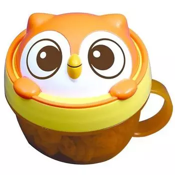 Непроливаемая чашка для закусок Edison Friends Owl, 1 шт., Оранжевый, 1 шт.