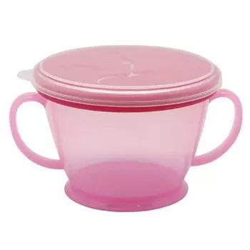 Непроливаемая чашка для закусок Twodeco, розовая, 1 комплект