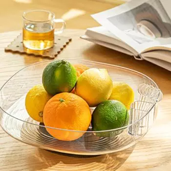 Непроливающийся поднос для фруктов с 6 вилками для фруктов, многоцелевой контейнер для хранения сухофруктов для столешницы