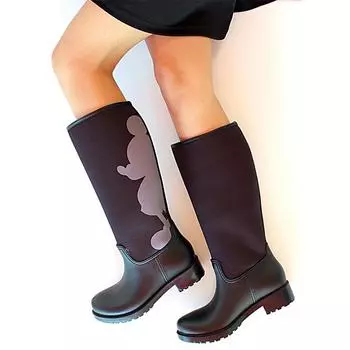 Непромокаемые модные женские резиновые сапоги с принтом В20210