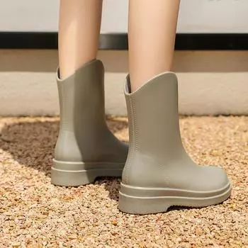 Непромокаемые сапоги, женская противоскользящая водонепроницаемая резиновая обувь среднего размера, износостойкие непромокаемые сапоги для выхода на работу 36