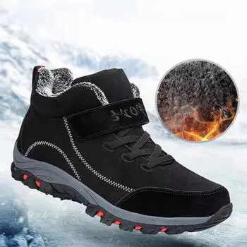 Непромокаемые зимние мужские ботинки, замшевые теплые зимние женские ботинки, мужская рабочая повседневная обувь, высокие нескользящие ботильоны с высоким берцем 43 синий