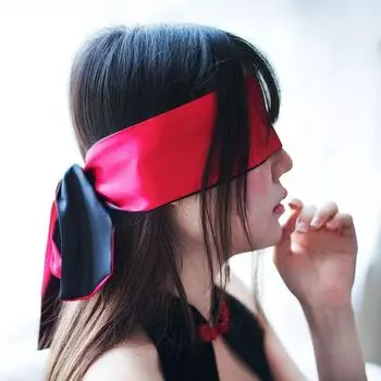 Непрозрачная лента для повязки на глаза, красная вуаль воздержания, шелковая лента для сна, сексуальная повязка на глаза, игра