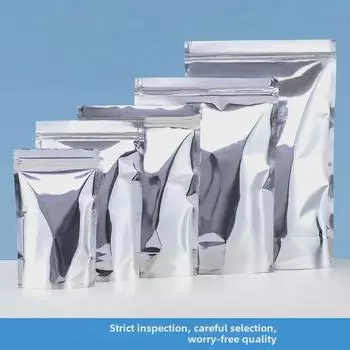 Непрозрачный, устойчивый, утолщенный пакет из алюминиевой фольги с застежкой-молнией для орехов 14 Silk, 12x20+4cm [100 pcs price]
