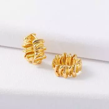 Неравномерно сложенные серьги, темпераментные серьги, высокое качество, простота и универсальность, стиль узкого дизайна, партия сережек из Циндао золотой