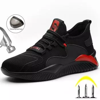 Неразрушимая обувь, женская и мужская безопасная рабочая обувь со стальным носком, устойчивые к проколам ботинки, легкие дышащие кроссовки, дропшиппинг 36