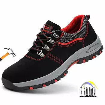 Неразрушимая защитная обувь, защитная обувь с защитой от проколов, мужская защитная рабочая обувь, рабочие кроссовки для женщин, нескользящая рабочая обувь 35