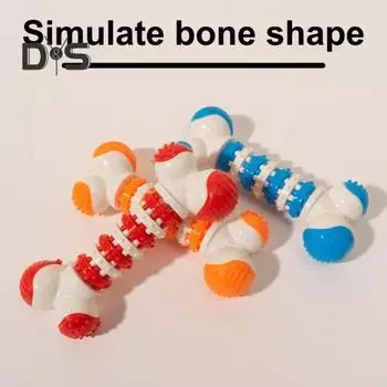 Неразрушимые игрушки для жевания собак, интерактивная игрушка для зубов щенка, игрушка для чистки зубов, облегчение скуки, зубчатая кость, игрушка для домашних животных для агрессивных жевателей, маленький средний синий