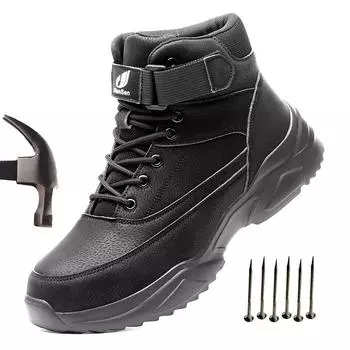 Неразрушимые мужские рабочие защитные ботинки, уличные военные ботинки, противоударные и противопрокольные промышленные ботинки, мужские ботинки, обувь для пустыни 41 чёрный