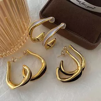 Нерегулярная линия Французская ретро атмосфера Высококачественный капельный японский и корейский модный элегантный дизайн гвоздик