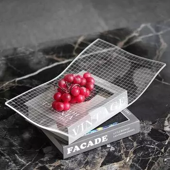 Нерегулярная скрученная креативная сетка акриловый поднос для хранения украшений тарелка для моделирования комнаты дома гостиная фруктовая тарелка украшения