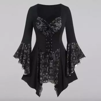 Нерегулярное кружевное платье с манжетами на завязках и узлом с глубоким вырезом в средневековом винтажном стиле с рукавами «летучая мышь» для выступлений на сцене 2XL светло-серый