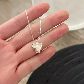 Нерегулярное ожерелье Love, женская легкая роскошная уникальная цепочка на шею с имитацией жемчуга из нержавеющей стали, цепочка на ключицу