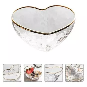 Нерегулярное прозрачное сервировочное блюдо в форме сердца, подносы для конфет, современная стеклянная чаша в форме сердца, десерт Small