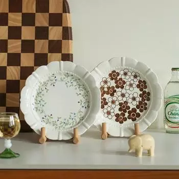 Нерегулярные цветы Керамическая тарелка Легкая роскошная кофейня Послеобеденный чай Десерт Закусочная тарелка Главная Вкусные блюда Паста Тарелки