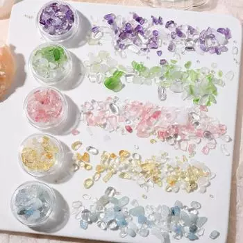 Нерегулярные гравийные ногти аксессуары натуральные хрустальные ногти украшения женщины фиолетовый