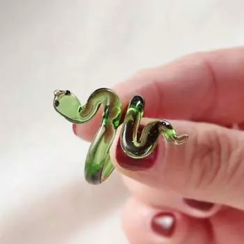 Нерегулярные открытые кольца в китайском стиле, ручная работа, глазурь, кольцо в виде змеи, знаки зодиака, кольца для женщин и девочек зелёный