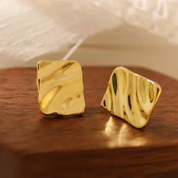 Нерегулярные плиссированные геометрические серьги для женщин Модные универсальные высококачественные стильные серьги Подарочные серьги для лучших подруг