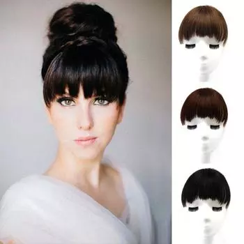 Нерегулярные заколки с передней бахромой на челке, шиньон, натуральная синтетическая челка, наращивание волос для женщин