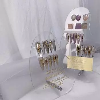 Нерегулярный акриловый прозрачный матовый маникюрный инструмент, держатель накладных ногтей, демонстрационная подставка, цветная карта, доска для дизайна ногтей