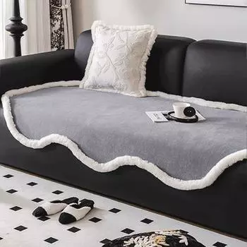 Нерегулярный хлопок Мягкий плюшевый чехол для дивана Подушка Зимняя мягкая плюшевая подушка Нескользящий чехол для дивана Популярное полотенце из ткани 90x90cm