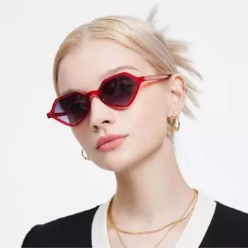 Нерегулярный полигон ПК, разноцветная оправа и линзы, дополнительный уличный солнцезащитный козырек с функцией защиты от ультрафиолета 4, солнцезащитные очки other