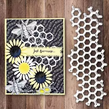 Нерегулярный сотовый сетчатый фон Металлические штампы Точки Рамка Трафареты Высечка для скрапбукинга Тиснение