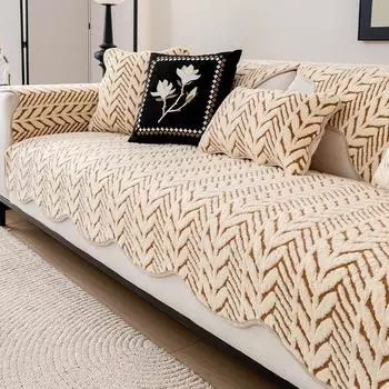Нерегулярный утолщенный плюшевый чехол для дивана для гостиной, зимний нескользящий волнистый край, подушка для дивана, пылезащитный защитный декор для мебели 70x70 A