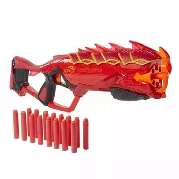 NERF DragonPower Ember Strike Blaster Dungeons and Dragons Inspired Drum 16 Nerf Darts Хранилище дротиков - 8 дротиков - - красный