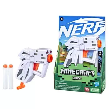 NERF Microshot Minecraft Gust Mini Minecraft Gust Mob 2 Официальные дротики Nerf Elite с рукояткой для взвода капсюля F4421 Аутентичный продукт Бластер, белый