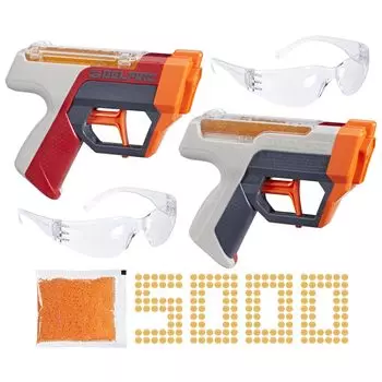NERF Pro Gelfire Dual Wild 2 No Prime 5000 Gelfire 2 100 Round Integrated 2 Ages Pack, бластеры, огонь, патроны, бункеры, очки, 14+