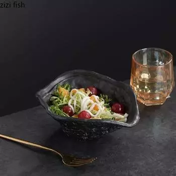 Неровная текстура камня Керамическая обеденная тарелка Ресторанная салатница Десертная тарелка Толстая суповая миска Фруктовая миска Специальная столовая посуда