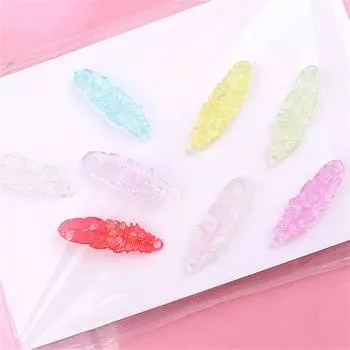 Неровные края Цвет перьев смолы Плоская задняя часть DIY серьги Декоративные аксессуары One Size синий