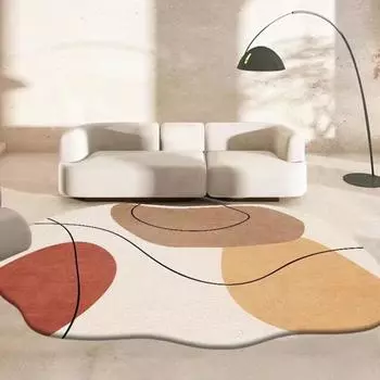 Неровные линии ковра из искусственного кашемира, простой узор «Ветер Ваби-Саби», ковер в форме журнального столика для гостиной, одеяло для кровати в спальне 80 * 120Cm