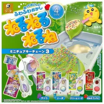 Nerune Nerune Miniature Keychain 3 x All 4 Types Set Full Comp Gacha Gacha Capsule Toy