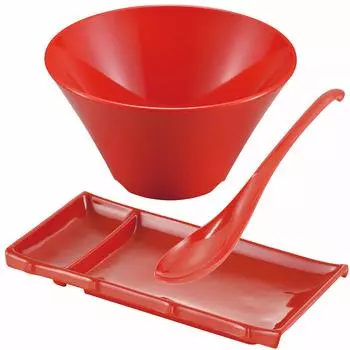 Нерушимый набор рамэн гёдза Nagao Tsubamesanjo, красный, сделано в Японии красный