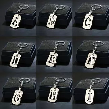 Нержавеющая цепочка для ключей с буквами AZ, брелок с 26 буквами, брелок для мужчин и женщин