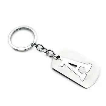 Нержавеющая цепочка для ключей с буквами AZ, брелок с 26 буквами, брелок для мужчин и женщин