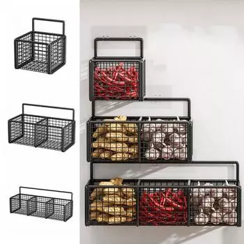 Нержавеющая кухонная полка для хранения из углеродистой стали, ящик для хранения различных вещей, держатель для специй, кухонные принадлежности 1 grid
