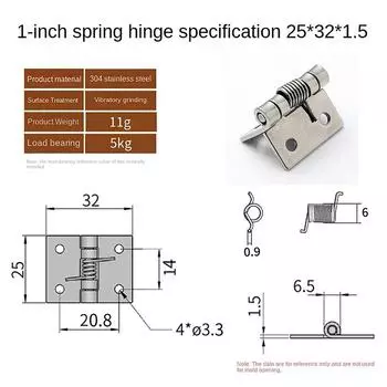 Нержавеющая сталь 1/1.5/2/2.5/3-дюймовая автоматическая пружинная петля для двери шкафа фурнитура для шкафа и мебельная фурнитура мини-микропетля