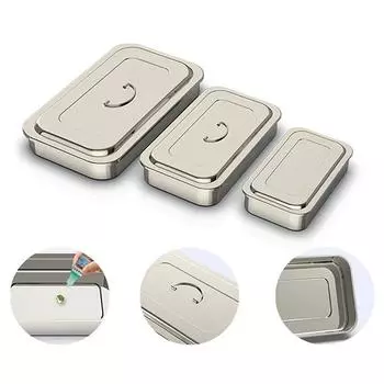 Нержавеющая сталь 201 Лоток для стоматологических инструментов Хирургическая крышка для кормления Медицинское оборудование Стерилизатор Контейнер для ящика для хранения стоматолога 6in