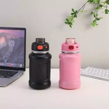 Нержавеющая сталь 304, большая емкость, тонный бочонок, высококачественный спортивный чайник из соломы для мужчин и женщин, кружка большой емкости 600ml розовый