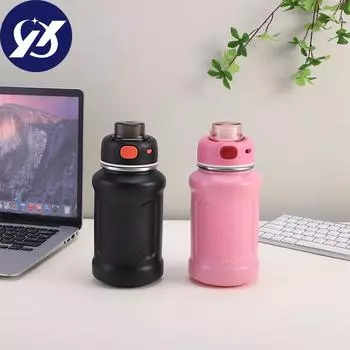 Нержавеющая сталь 304, большая емкость, тонный бочонок, высококачественный спортивный чайник из соломы для мужчин и женщин, кружка большой емкости 600ml розовый